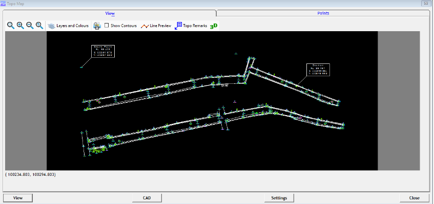 Generate Topodraw map using Esurvey Topodraw
